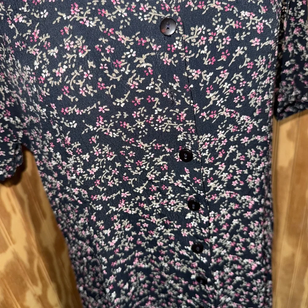 Vintage Button Down Floral Shirt Dress - Picture 2 of 3